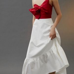 Anthropologie Hutch strapless bow maxi